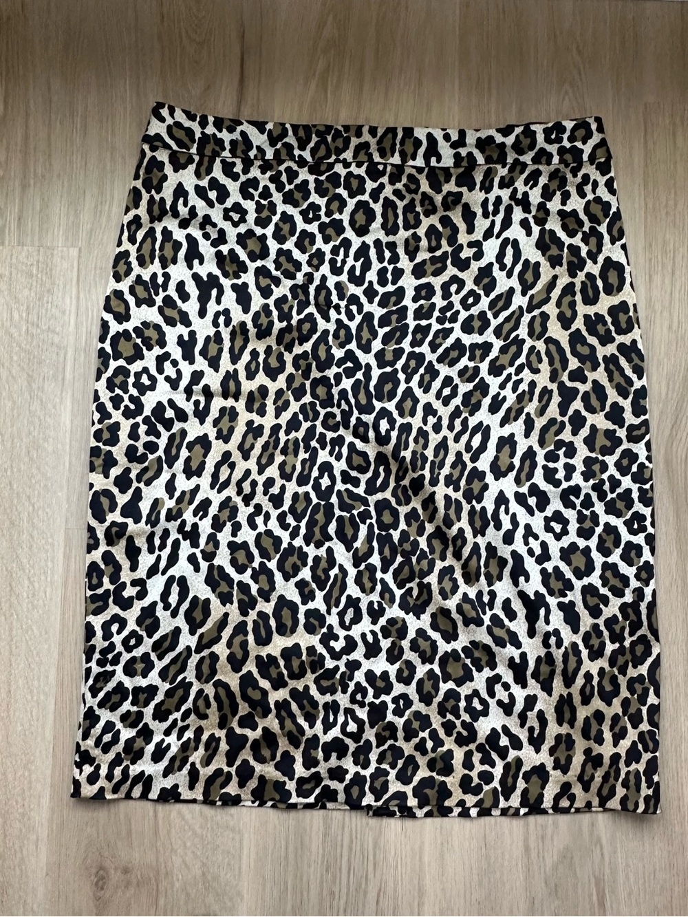 Leopard Print Pencil Skirt - Black & Tan